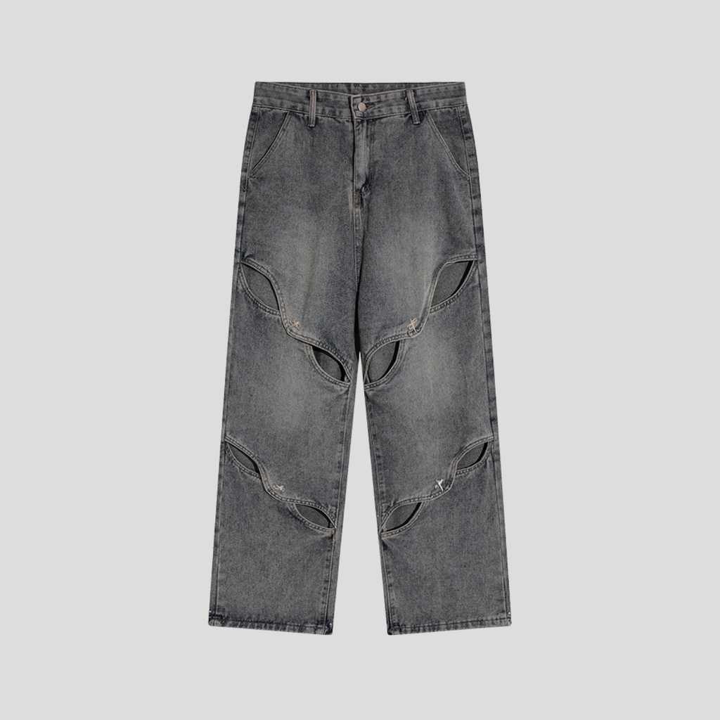 Cutout Washed Jeans