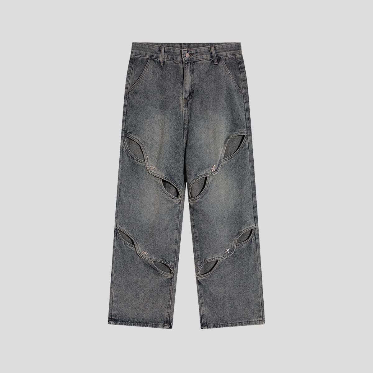 Cutout Washed Jeans