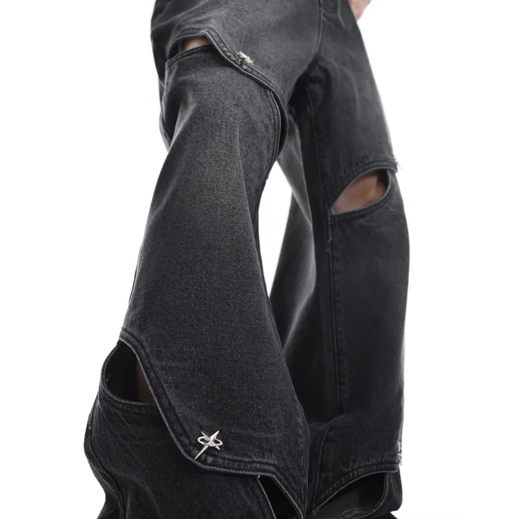 Cutout Washed Jeans
